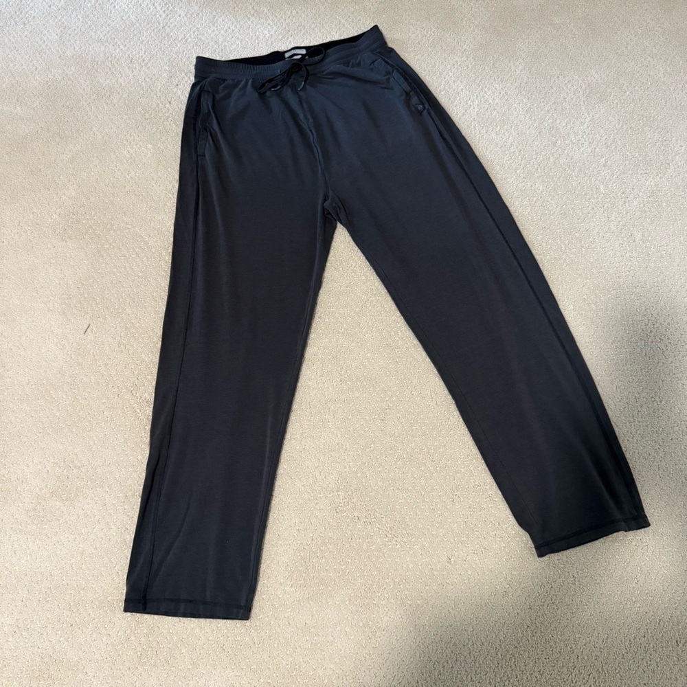 PrAna Men's Organic Cotton Bamboo Lounge Sleep Pants Charcoal Drawstring 28” S/M